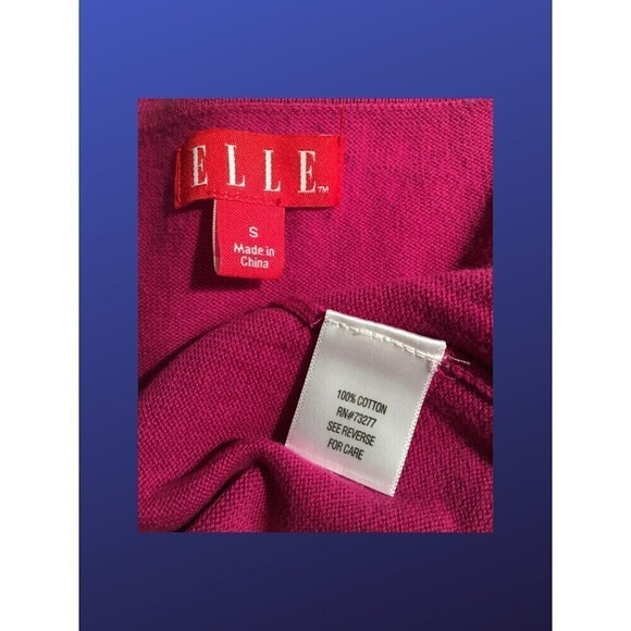 ELLE Sequin Cardigan, 100% Cotton, Long Sleeves, HOT PINK, Size Small, NWOT - Picture 3 of 8